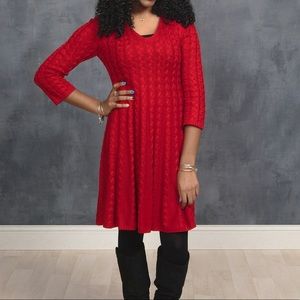 Jessica Howard 3/4 Sleeve Cable Knit Sweater Dress (NO REFUND/EXCHANGE)